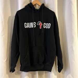 Gains 4 God Black Hoodie Size Small‎